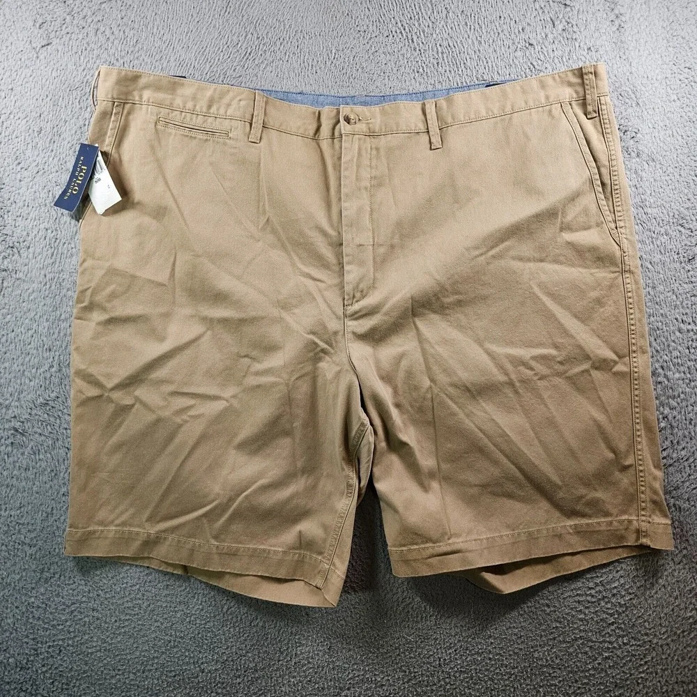 NWT Polo Ralph Lauren Shorts Men 50 B Classic Fit Flat Front Caf Tan